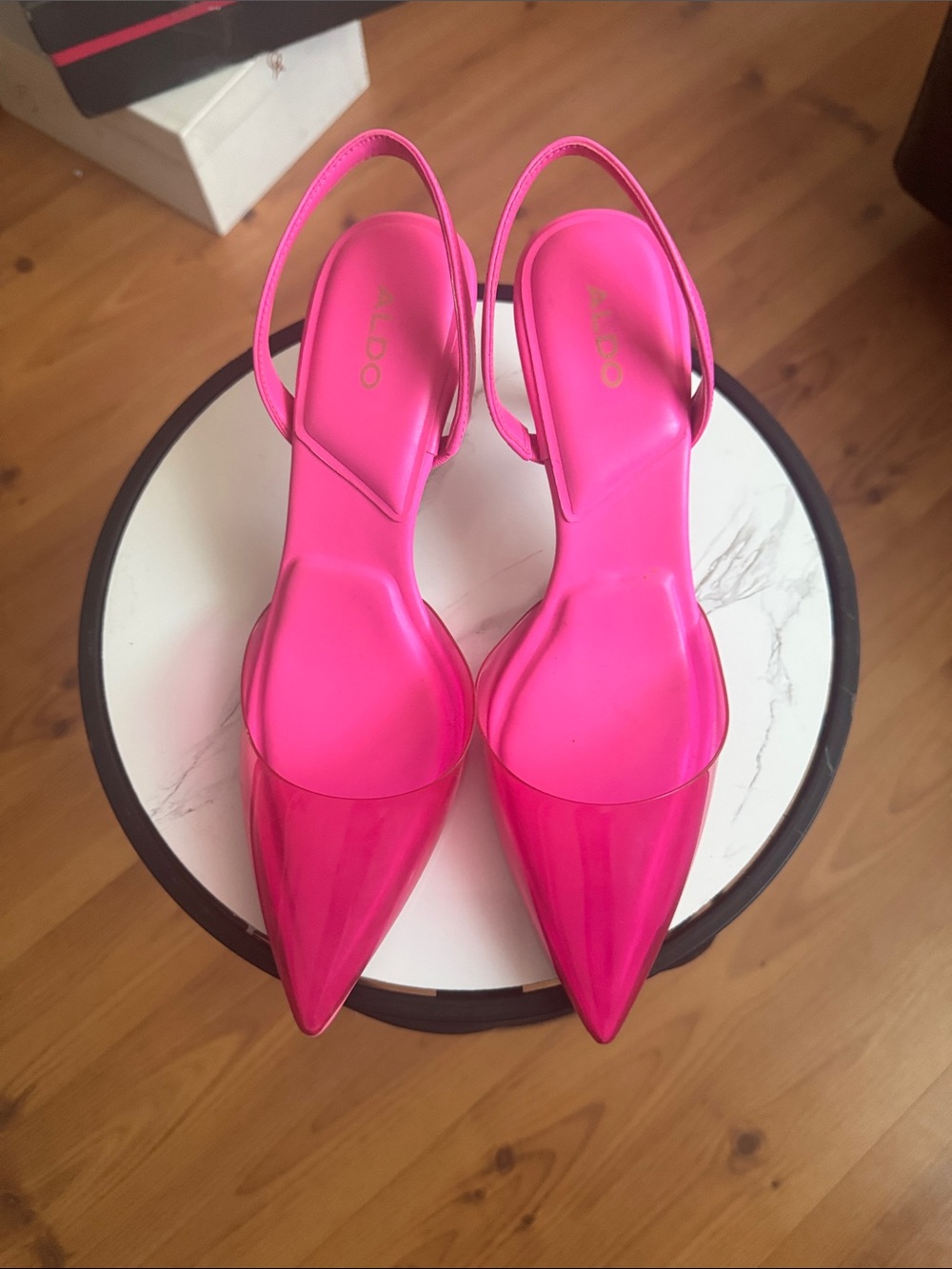 ALDO Hot Pink Pointed Slingback Heels - Picture 5 of 6